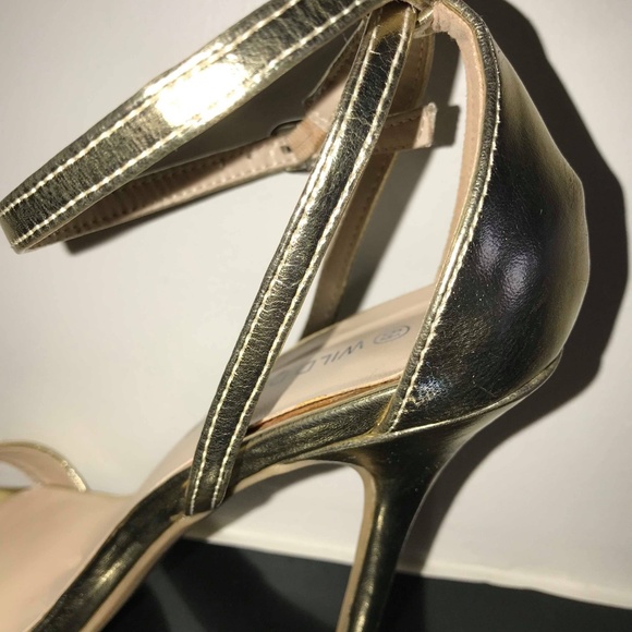 Wild Diva Gold Ankle Strap Heels - Picture 6 of 7